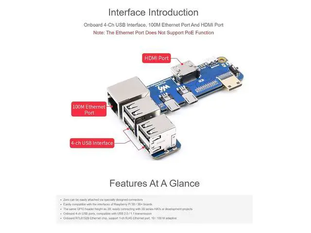 Alt view image 6 of 7 - Pi Zero to Raspberry Pi 3B/B+ Adapter,Based on Raspberry Pi Zero to Reproduce The Original Appearance of The 3B Series,Alternative Solution for Raspberry Pi 3 Model B/B+