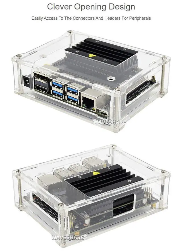 Alt view image 3 of 7 - Acrylic Case (Type A) for The Jetson Nano Developer Kit Supports Cooling Fan Dust Resistant Nice Looking