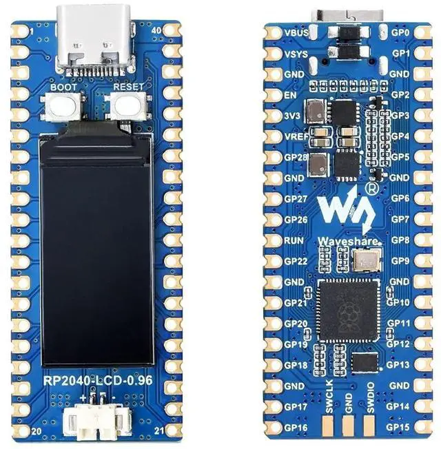 Main image of RP2040-LCD-0.96 Mini Board High-Performance Pico-Like MCU Board Based on Raspberry Pi Microcontroller RP2040,Onboard 0.96 inch LCD,USB-C Connector,Low-Cost, Support C/C++,MicroPython