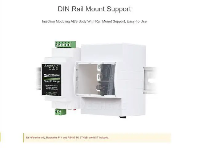 Alt view image 4 of 7 - Raspberry Pi 4 Case, DIN Rail ABS Case, Clear Top Window, Large Inner Space, Compatible with Various Raspberry Pi HATs
