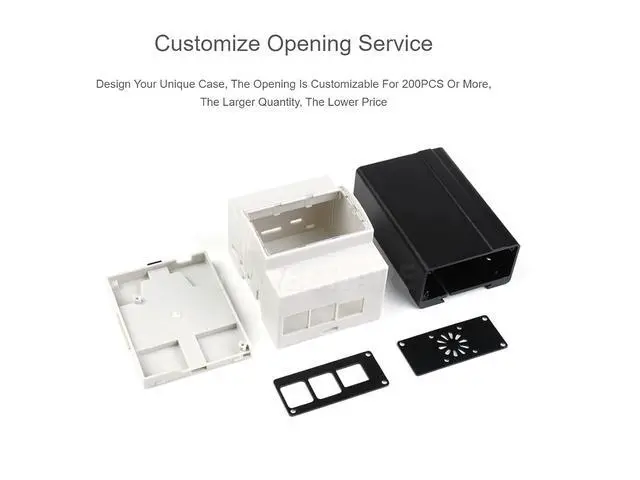 Alt view image 7 of 7 - Raspberry Pi 4 Case, DIN Rail ABS Case, Clear Top Window, Large Inner Space, Compatible with Various Raspberry Pi HATs