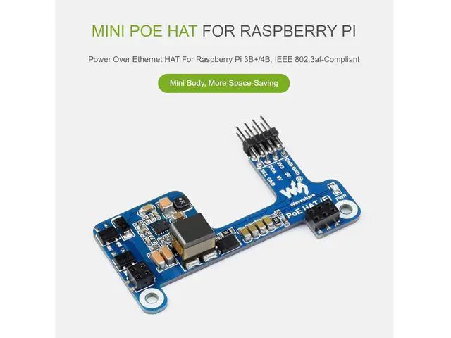 Alt view image 2 of 7 - POE Hat for Raspberry Pi 4 B 3 B+,Mini Power Over Ethernet Hat (E) Expansion Board for Raspberry Pi,IEEE 802.3af-Compliant,Compatible with the Raspberry Pi Official Case