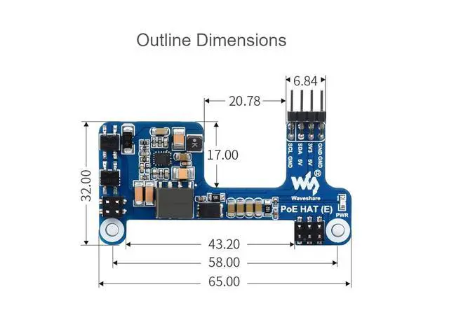 Alt view image 7 of 7 - POE Hat for Raspberry Pi 4 B 3 B+,Mini Power Over Ethernet Hat (E) Expansion Board for Raspberry Pi,IEEE 802.3af-Compliant,Compatible with the Raspberry Pi Official Case
