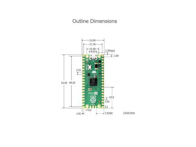 Alt view image 7 of 7 - 2 PCS Pre-soldered Raspberry Pi Pico 2 Microcontroller Development Board with Header Based on Official RP2350 Chip,Dual-core and Dual-Architecture Design