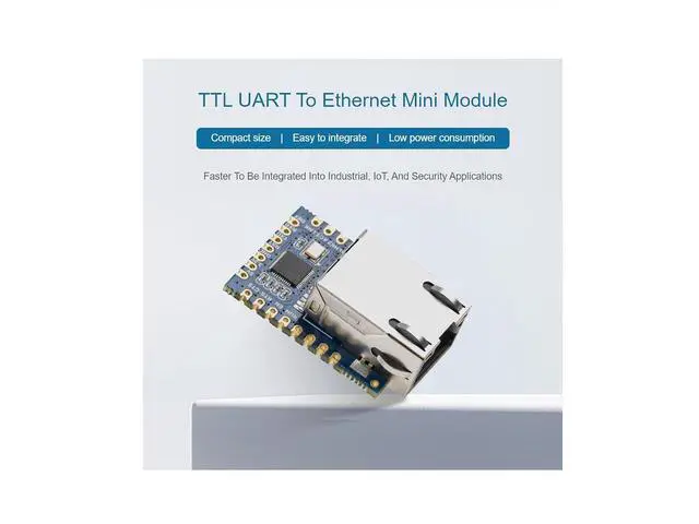 Alt view image 2 of 7 - TTL UART Serial Port to Ethernet Converter Mini Module, Bi-Directional Transparent Data Transmission Between Serial Port and Ethernet,Supports TCP Server/TCP Client/UDP Multicast/UDP Mode