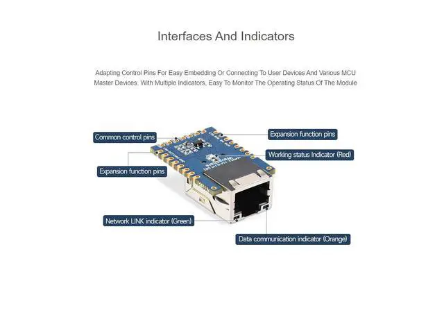Alt view image 4 of 7 - TTL UART Serial Port to Ethernet Converter Mini Module, Bi-Directional Transparent Data Transmission Between Serial Port and Ethernet,Supports TCP Server/TCP Client/UDP Multicast/UDP Mode