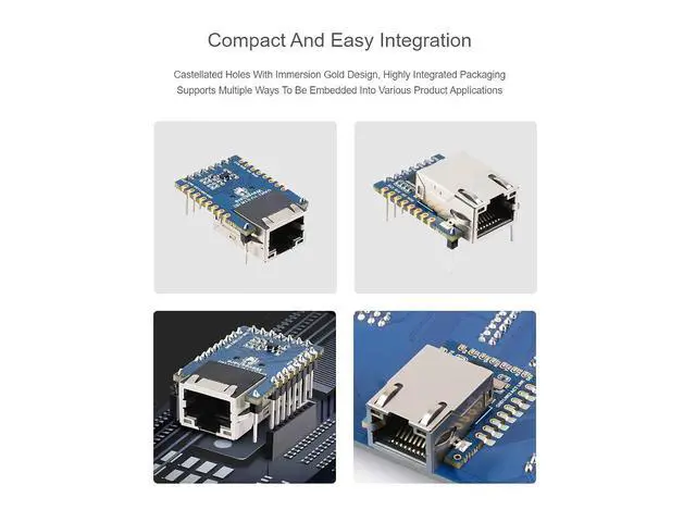 Alt view image 3 of 7 - TTL UART Serial Port to Ethernet Converter Mini Module, Bi-Directional Transparent Data Transmission Between Serial Port and Ethernet,Supports TCP Server/TCP Client/UDP Multicast/UDP Mode