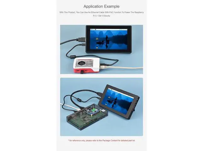 Alt view image 5 of 7 - PoE HAT (H) with Case for Raspberry Pi 5 / CM 5,Power Over Ethernet HAT (H) Expansion Board,802.3af/at Network Standard,Isolated Switched-Mode Power Supply,5V 5A Output