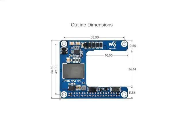 Alt view image 6 of 7 - PoE HAT (H) with Case for Raspberry Pi 5 / CM 5,Power Over Ethernet HAT (H) Expansion Board,802.3af/at Network Standard,Isolated Switched-Mode Power Supply,5V 5A Output