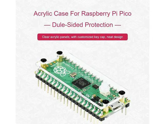 Alt view image 3 of 7 - Clear Acrylic Protection Case for Raspberry Pi Pico, Customized Key Cap, Neat Design