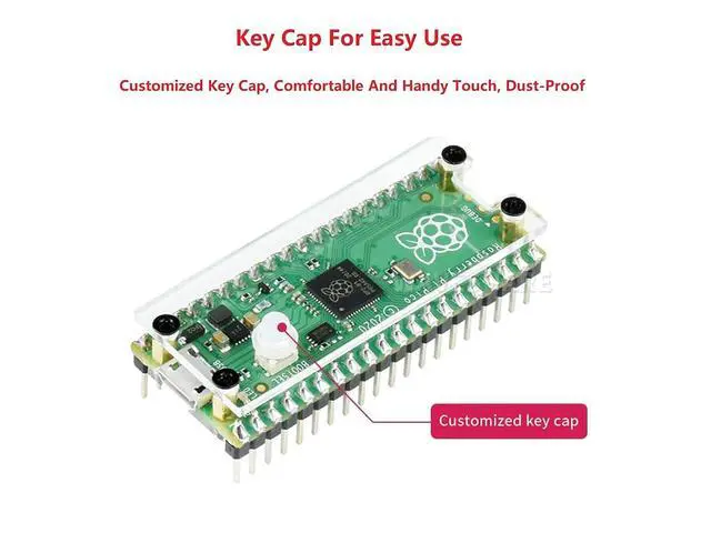 Alt view image 5 of 7 - Clear Acrylic Protection Case for Raspberry Pi Pico, Customized Key Cap, Neat Design