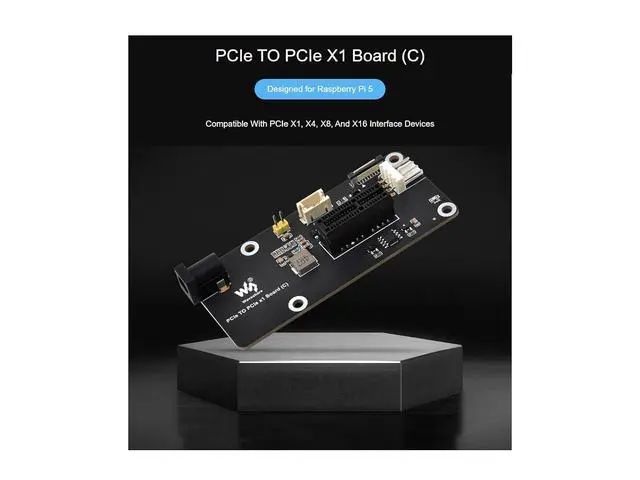Alt view image 2 of 7 - PCIe FFC Connector to Standard PCIe x1 Slot Adapter Expansion Board (C) for Raspberry Pi,Compatible with PCIe X1, X4, X8, and X16 Interface Devices