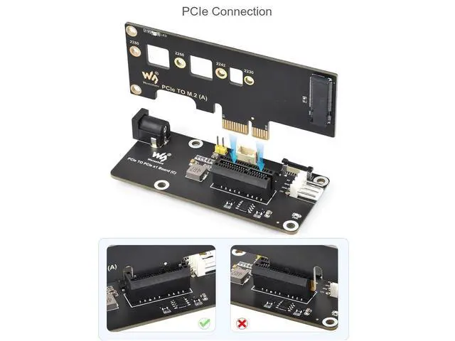 Alt view image 6 of 7 - PCIe FFC Connector to Standard PCIe x1 Slot Adapter Expansion Board (C) for Raspberry Pi,Compatible with PCIe X1, X4, X8, and X16 Interface Devices