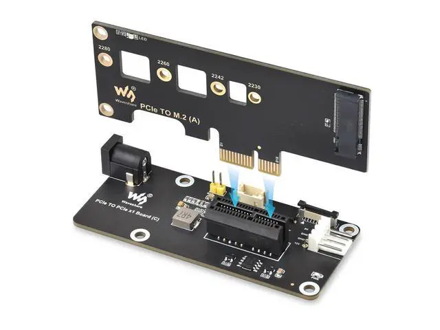 Alt view image 7 of 7 - PCIe FFC Connector to Standard PCIe x1 Slot Adapter Expansion Board (C) for Raspberry Pi,Compatible with PCIe X1, X4, X8, and X16 Interface Devices