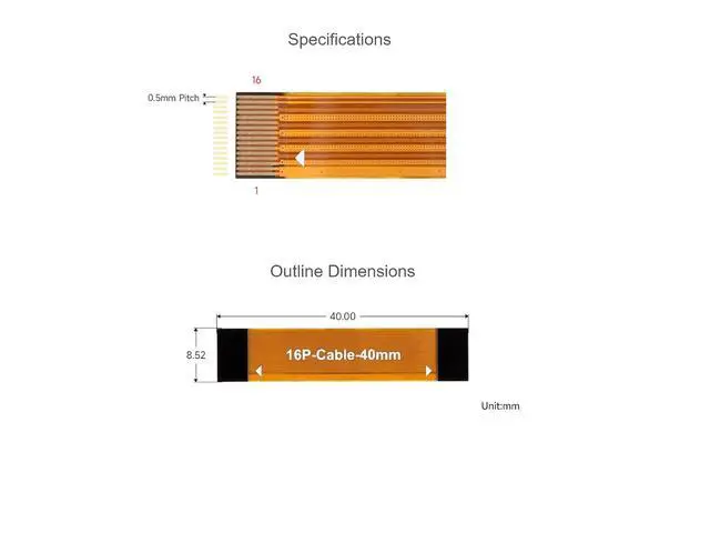 Alt view image 3 of 6 - PCIe Flexible Cable 40mm for Raspberry Pi 5, Compatible with PCIe to 2-CH M.2 HAT+,PCIe to ETH M.2 HAT+,PCIe to M.2 Board (D)