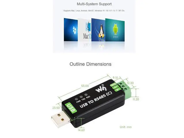 Alt view image 5 of 7 - USB to RS485 (C) Converter Adapter with Original FT232RNL Chip,Industrial Grade Isolated Bidirectional Converter,ESD and TVS Protection,Compatible with Multiple Systems
