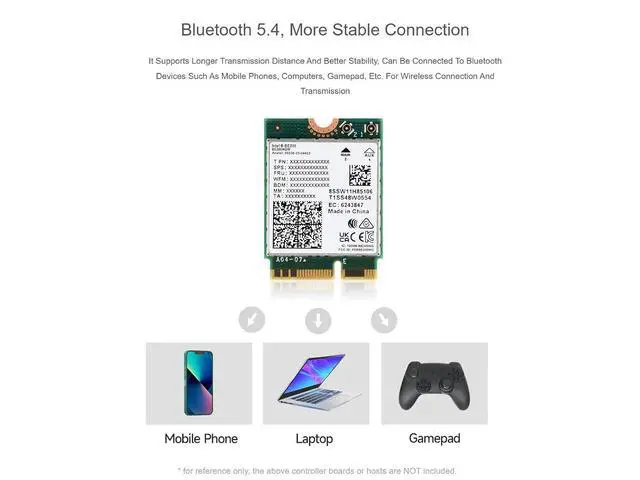Alt view image 6 of 7 - WiFi 7 Wireless Card BE200 NIC Network Adapter,Bluetooth 5.4,5800Mbps NGFF (M.2 E Key)Supports 2.4G/5G/6GHz Tri-Band,IEEE 802.11a/b/g/n/ac/be/ax Standard