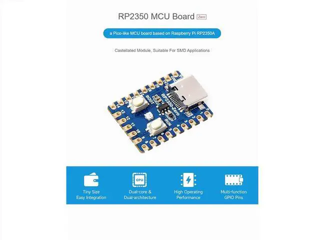 Alt view image 2 of 7 - RP2350-Zero Mini Development Board with Pre-soldered Header,Pico-Like MCU Board Based on Raspberry Pi Microcontroller Chip RP2350A,USB-C Connector, Support C/C++,MicroPython