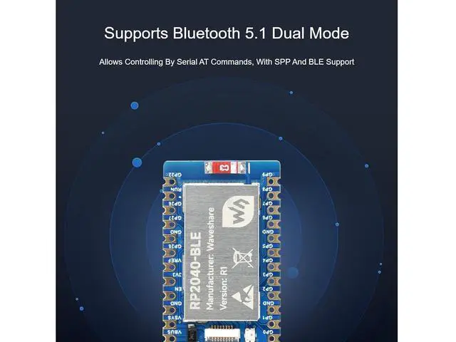 Alt view image 3 of 7 - RP2040-BLE Mini Development Board with USB Port Adapter Board Based on Raspberry Pi Microcontroller Chip RP2040,Dual-Core Arm Processor,Supports Bluetooth 5.1 Dual Mode