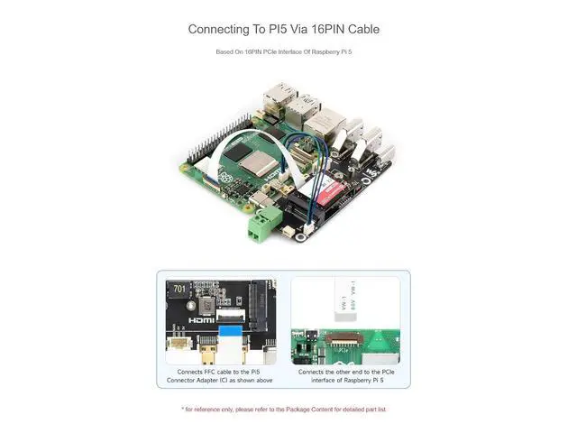Alt view image 4 of 7 - PCIe to M.2 Multifunctional Adapter Compatible with Raspberry Pi 5,for NVMe Protocol M.2 Solid State Drive,Compatible with 2230/2242 Size M.2 Solid State Drives