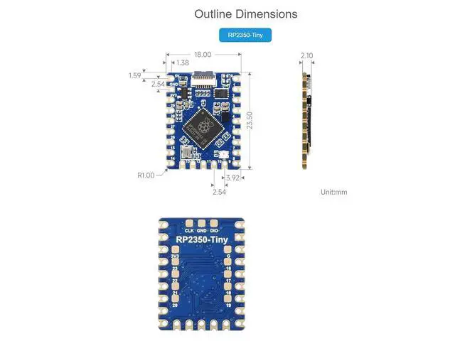 Alt view image 6 of 7 - RP2350-Tiny Microcontroller Development Board Based On RP2350A Chip,Support C/C++, MicroPython