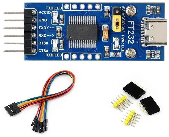 Main image of FT232 USB to UART TTL Serial Converter Adapter Module 3.3V 5V USB UART Board (Type C) FT232RL USB to TTL Adapter Compatible with Mac OS, Linux, Android, Wince, Windows 7/8/8.1/10/11