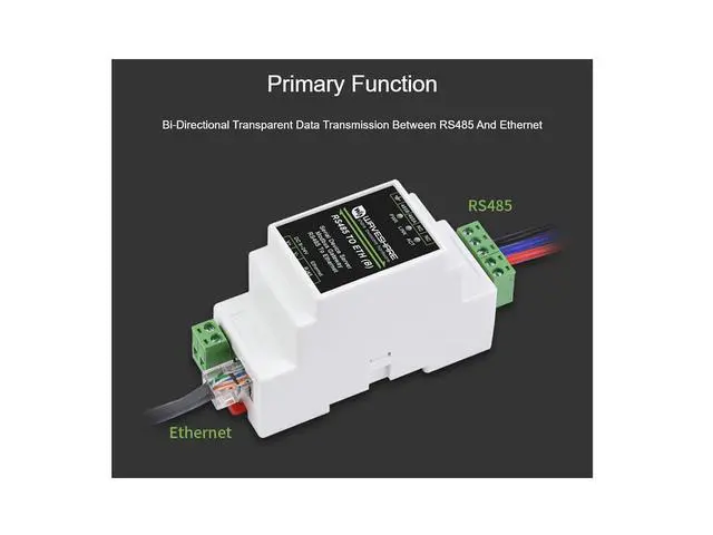 Alt view image 2 of 7 - RJ45 To RS485 Ethernet Module, Bi-Directional Transparent Transmission, Modbus Gateway Support, Multi Communication Modes