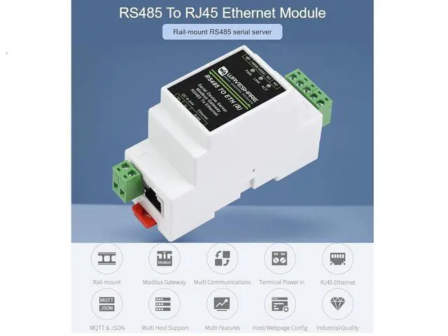 Alt view image 3 of 7 - RJ45 To RS485 Ethernet Module, Bi-Directional Transparent Transmission, Modbus Gateway Support, Multi Communication Modes