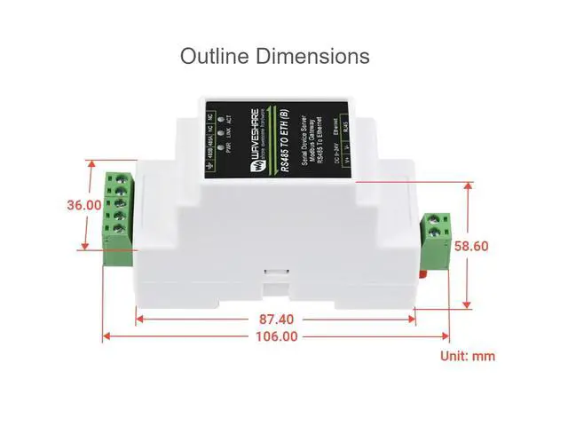 Alt view image 7 of 7 - RJ45 To RS485 Ethernet Module, Bi-Directional Transparent Transmission, Modbus Gateway Support, Multi Communication Modes
