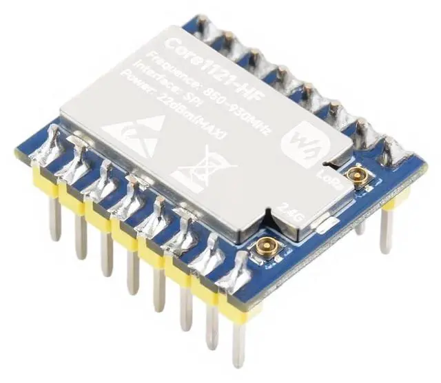 Main image of Core1121 HF Dual-Band LoRa Module with Antenna with pre-soldered Header Based on Low-Power LoRa LR1121 Transceiver ,850-930MHz Frequency,Supports LoRa, (G)FSK, and LR-FHSS Modulation Schemes