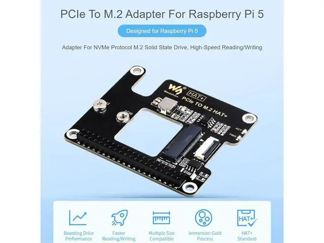 Alt view image 2 of 7 - PCIe to M.2 Adapter for Raspberry Pi 5,Support M.2 NVMe SSD 2230 2242,Supports Gen2 and Gen3 Modes
