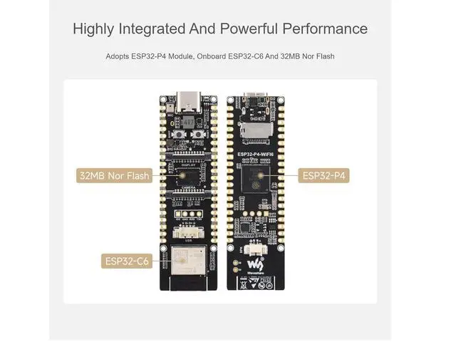 Alt view image 5 of 7 - ESP32-P4-WIFI6 Development Board Based On ESP32-P4 with Integrated ESP32-C6 Supports Wi-Fi 6 and Bluetooth 5,RISC-V 32-bit Dual-core and Single-core Processors