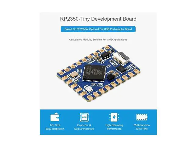 Alt view image 2 of 7 - RP2350-Tiny Microcontroller Development Board with USB Port Adapter Based On RP2350A Chip,Support C/C++, MicroPython