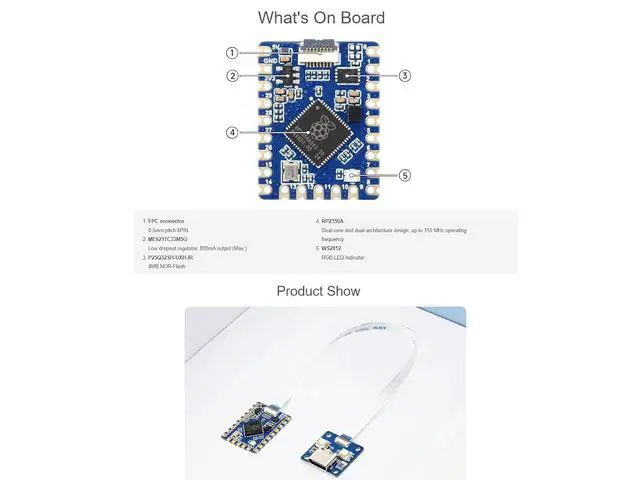 Alt view image 7 of 7 - RP2350-Tiny Microcontroller Development Board with USB Port Adapter Based On RP2350A Chip,Support C/C++, MicroPython
