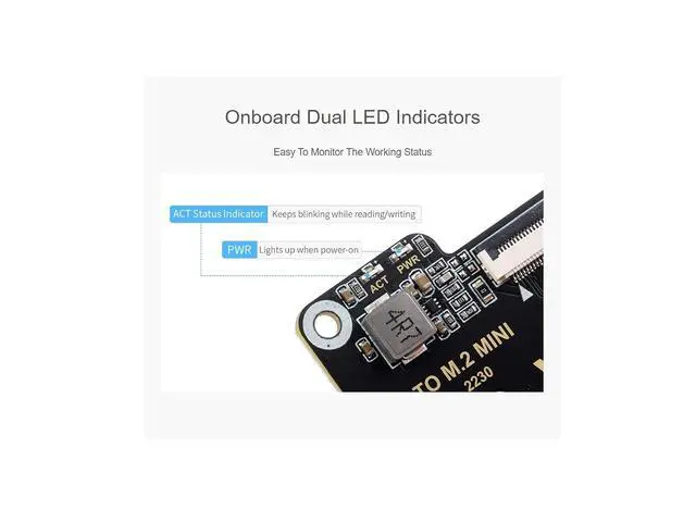 Alt view image 6 of 7 - PCIe to M.2 Mini Adapter Board for Raspberry Pi 5,PCIe to M.2 Adapter Support M.2 NVMe SSD 2230 2242,Supports Gen2 and Gen3 Modes