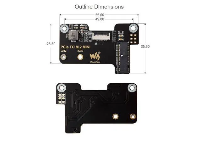 Alt view image 7 of 7 - PCIe to M.2 Mini Adapter Board for Raspberry Pi 5,PCIe to M.2 Adapter Support M.2 NVMe SSD 2230 2242,Supports Gen2 and Gen3 Modes