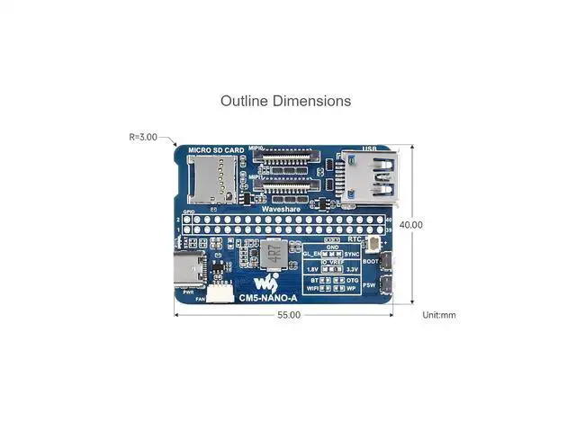Alt view image 6 of 7 - Nano Base Board (A) for Raspberry Pi Compute Module 5 Lite/eMMC,CM5 Mini Expansion Board,Integrate Multiple Peripheral Interfaces