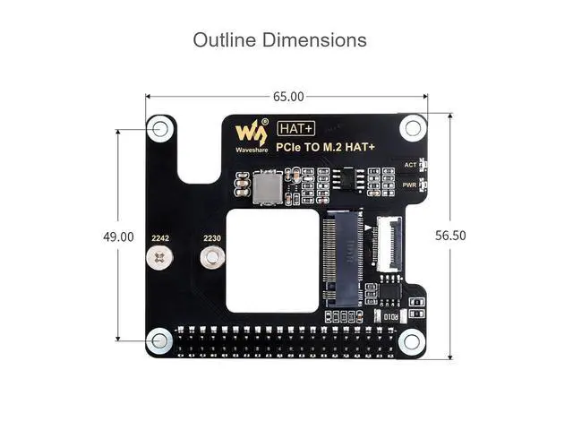 Alt view image 6 of 7 - PCIe to M.2 Adapter for Raspberry Pi 5,Support M.2 NVMe SSD 2230 2242,Supports Gen2 and Gen3 Modes