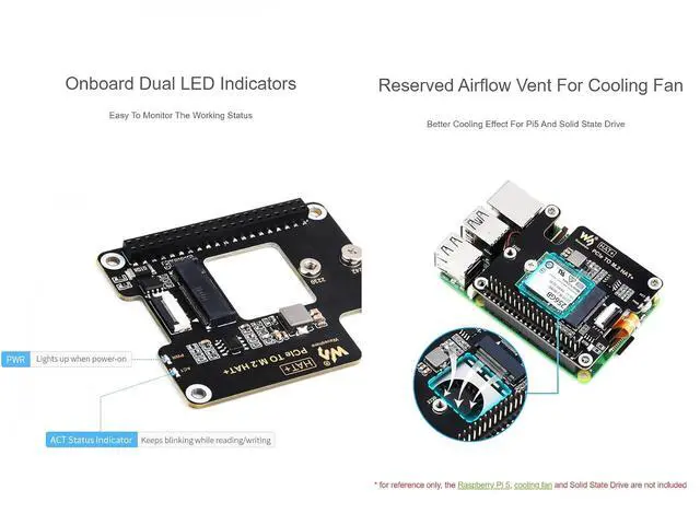 Alt view image 7 of 7 - PCIe to M.2 Adapter for Raspberry Pi 5,Support M.2 NVMe SSD 2230 2242,Supports Gen2 and Gen3 Modes
