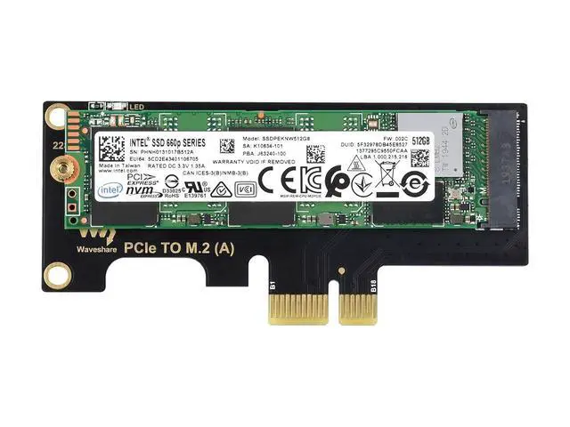 Alt view image 7 of 7 - NVMe Adapter M.2 SSD PCIe Adapter to PCI-e x4/x8/x16 Adapter Card Support M.2 (M Key) NVMe SSD 2230 2242 2260 2280 Compatible with Raspberry Pi Compute Module 4