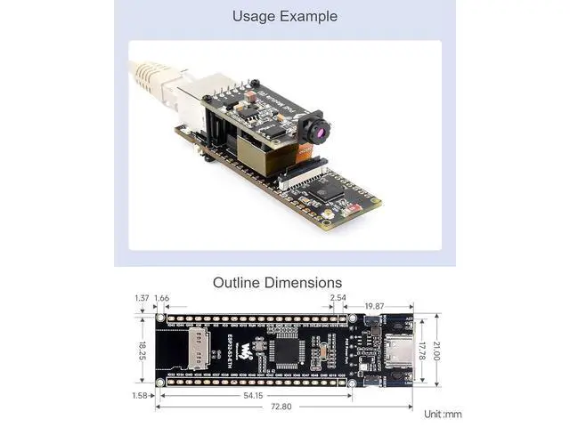 Alt view image 3 of 7 - ESP32-S3 ETH Development Board Based on ESP32-S3R8,ESP32 S3 Ethernet Module, 10/100Mbps RJ45 Ethernet Port,Support Wi-Fi & Bluetooth,Dual Core Processor