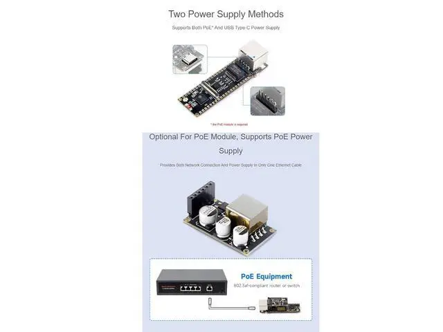Alt view image 7 of 7 - ESP32-S3 PoE ETH Development Board Based on ESP32-S3R8,ESP32 S3 Ethernet Module, 10/100Mbps RJ45 Ethernet Port,Dual Core Processor,Support Wi-Fi & Bluetooth