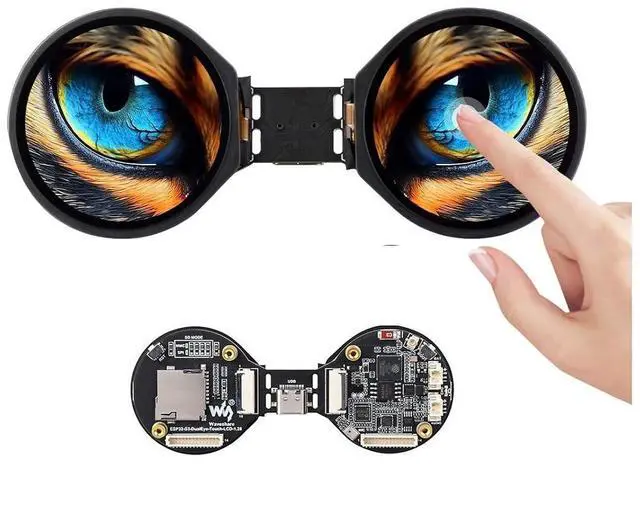 Main image of ESP32-S3 1.28inch Double Eye Round LCD AIoT Development Board240 × 240 Resolution Dual IPS Touch Displays65K ColorsSupports AI Speech InteractionSupports Wi-Fi/Bluetooth 5