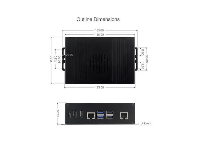 Alt view image 7 of 7 - Multi-Functional All-in-one Mini-Computer Kit Designed for Raspberry Pi 5,Aluminum Alloy Case+Pi5 HDMI and Type-C Adapter+PCIe to M.2 Board