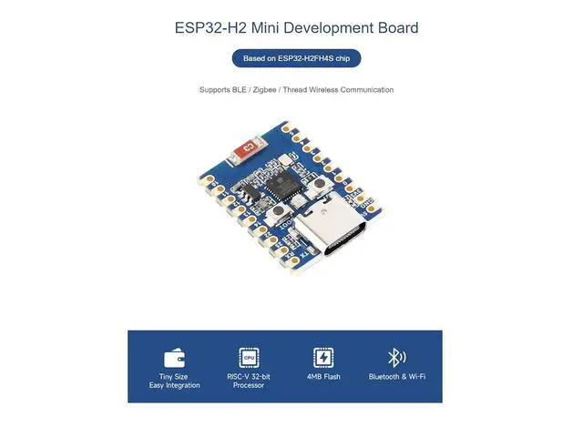Alt view image 2 of 7 - 2Pack ESP32-H2 Mini Development Board Based on ESP32-H2FH4S chip,RISC-V 32-bit Single-core Processor,Supports BLE/Zigbee/Thread Wireless Communication,4MB Flash