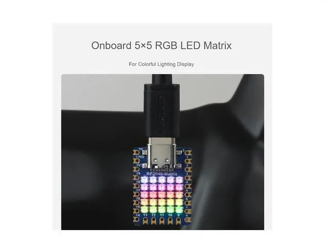 Alt view image 4 of 6 - RP2040-Matrix Mini Development Board RP2040 RGB LED Matrix Board Onboard 5×5 RGB LED Matrix Based on Raspberry Pi Microcontroller Chip RP2040, Supports C/C++, MicroPython, Arduino