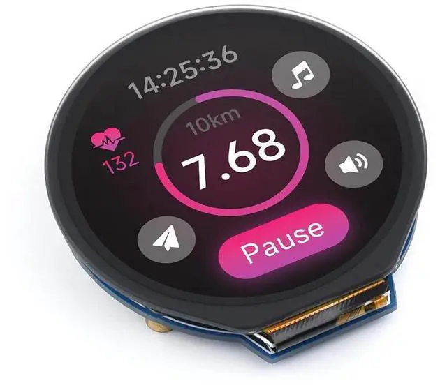 Main image of 1.28inch Round Touch LCD Display Module 240×240 Resolution 65K RGB LCD for Raspberry Pi,Raspberry Pi Pico,Arduino, STM32,Embedded GC9A01 Driver, CST816S Capacitive Touch Control Chip