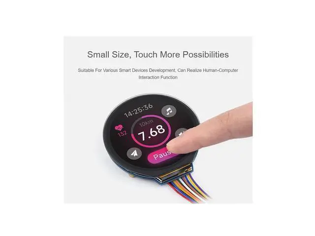 Alt view image 3 of 7 - 1.28inch Round Touch LCD Display Module 240×240 Resolution 65K RGB LCD for Raspberry Pi,Raspberry Pi Pico,Arduino, STM32,Embedded GC9A01 Driver, CST816S Capacitive Touch Control Chip