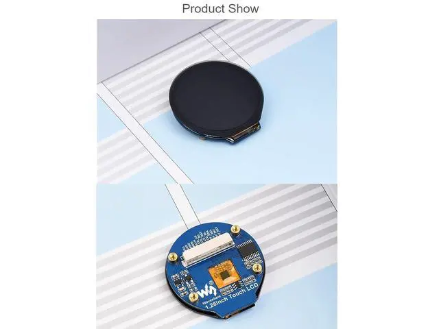 Alt view image 6 of 7 - 1.28inch Round Touch LCD Display Module 240×240 Resolution 65K RGB LCD for Raspberry Pi,Raspberry Pi Pico,Arduino, STM32,Embedded GC9A01 Driver, CST816S Capacitive Touch Control Chip
