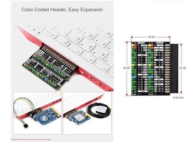 Alt view image 3 of 7 - 2X 40 PIN GPIO Header Adapter Color-Coded Header Expansion Board for Raspberry Pi 400,Easy Expansion